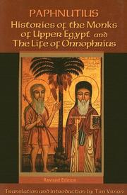 Histories of the Monks of Upper Egypt and the Life of Onnophrius (Cistercian Studies)