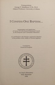 I Confess One Baptism ...